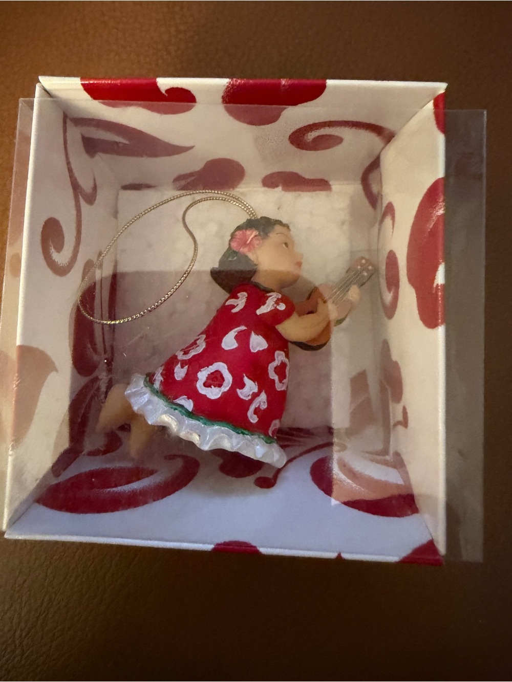 Island Heritage Hawaiian Ornament Girl Red Dress